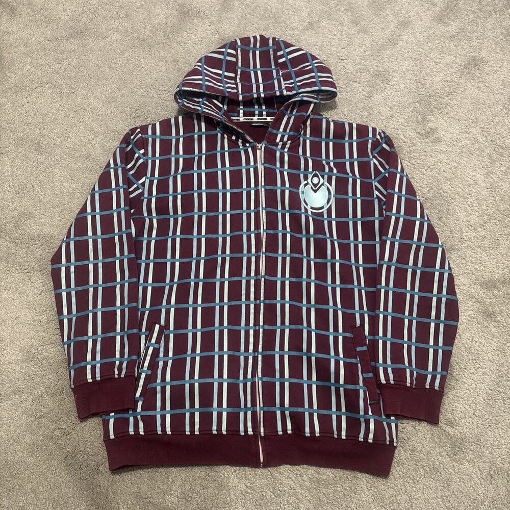Vintage Nomis Hoodie Mens XL Purple Blue Plaid Snowboard Street Wear XL